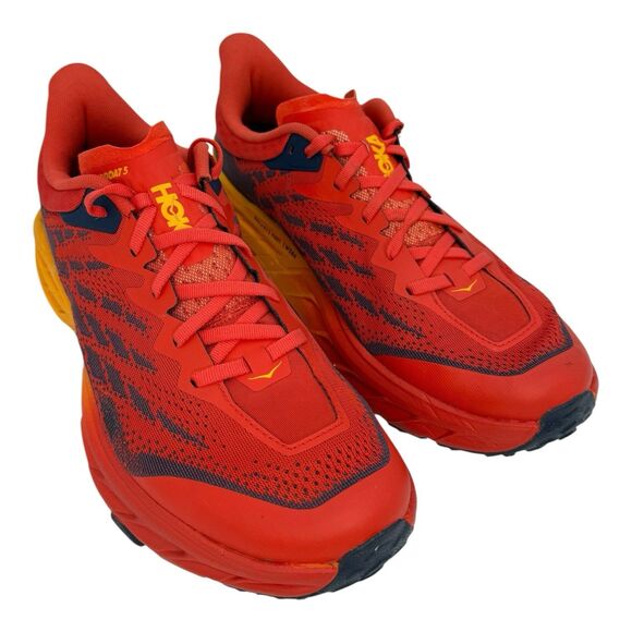 Hoka Speedgoat 5 Mens Size 11.5D Red Trail Running Hiking Shoes Sneakers